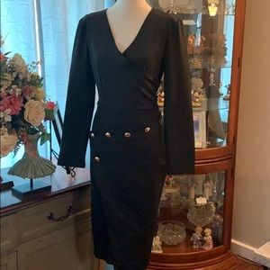 L/S black spandex dress